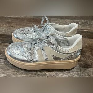 FINAL PRICE Silver Platform Sneakers